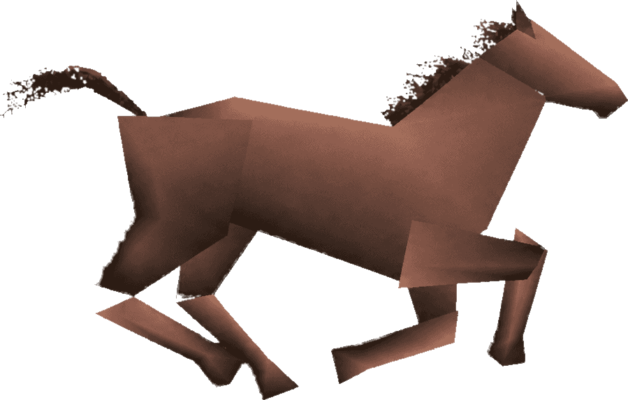 a low poly horse mid gallop